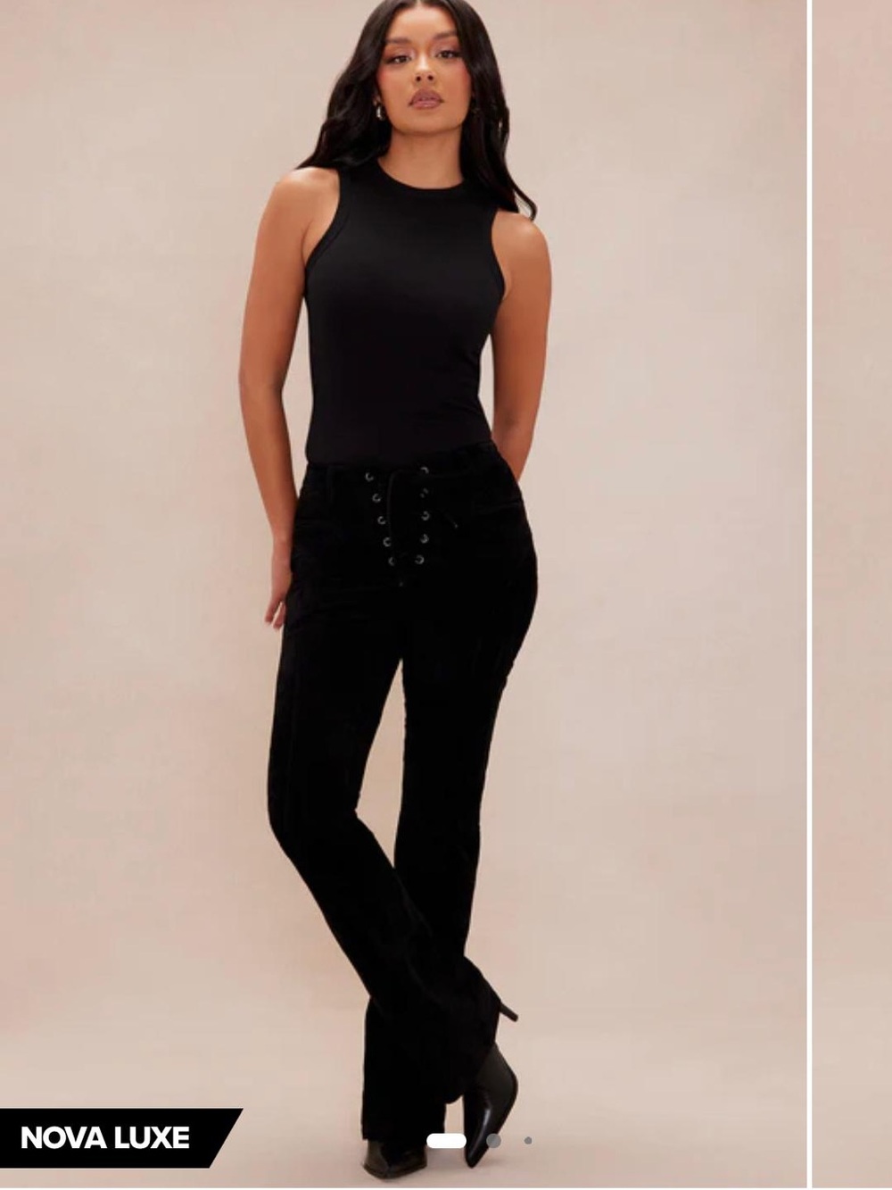 real leather suede pants, Fashion Nova, Nova Luxe black pants size large